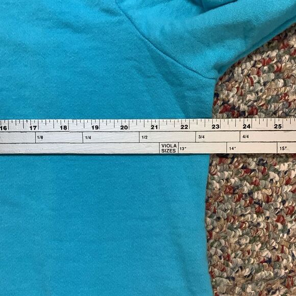 Fresh Produce Lake Michigan Graphic Turquoise Open Neck 3/4 Sleeve Sweatshirt XL - Picture 10 of 11